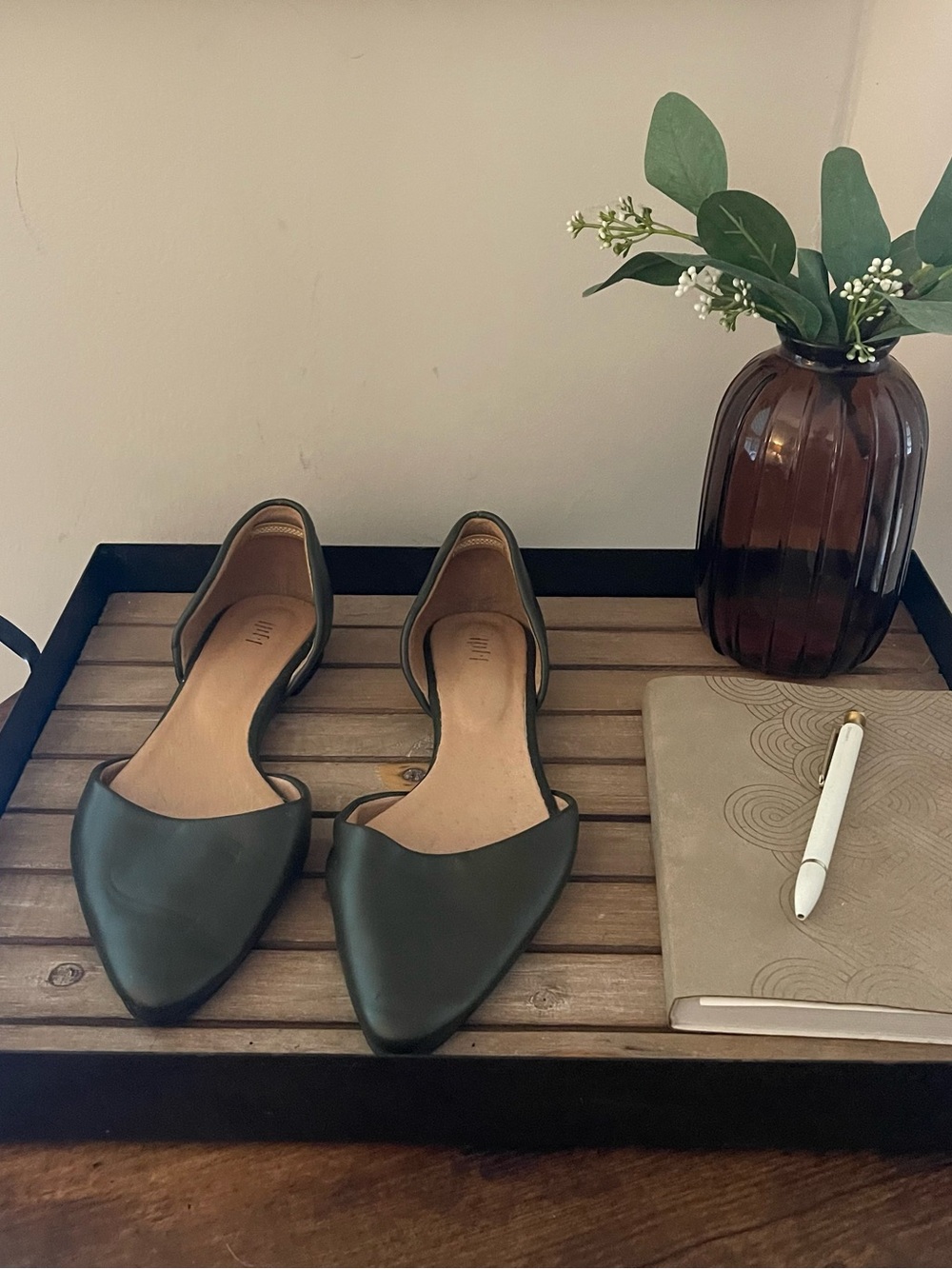 J. Jill Olive Green Pointed-Toe Flats